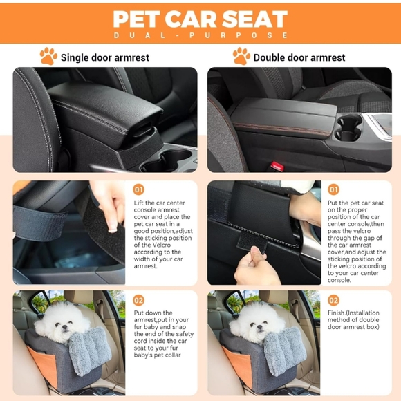 Dog Car Seat for Small Dog Center Console Seat Pet Booster Seat NWOT - Picture 3 of 7